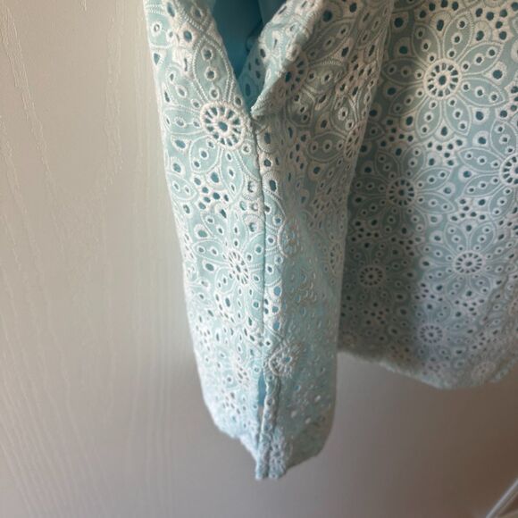 Cartolina Nantucket Embroidered Shift Eyelet Isabella Dress Spun‎ Sugar Blue XS - Picture 5 of 9